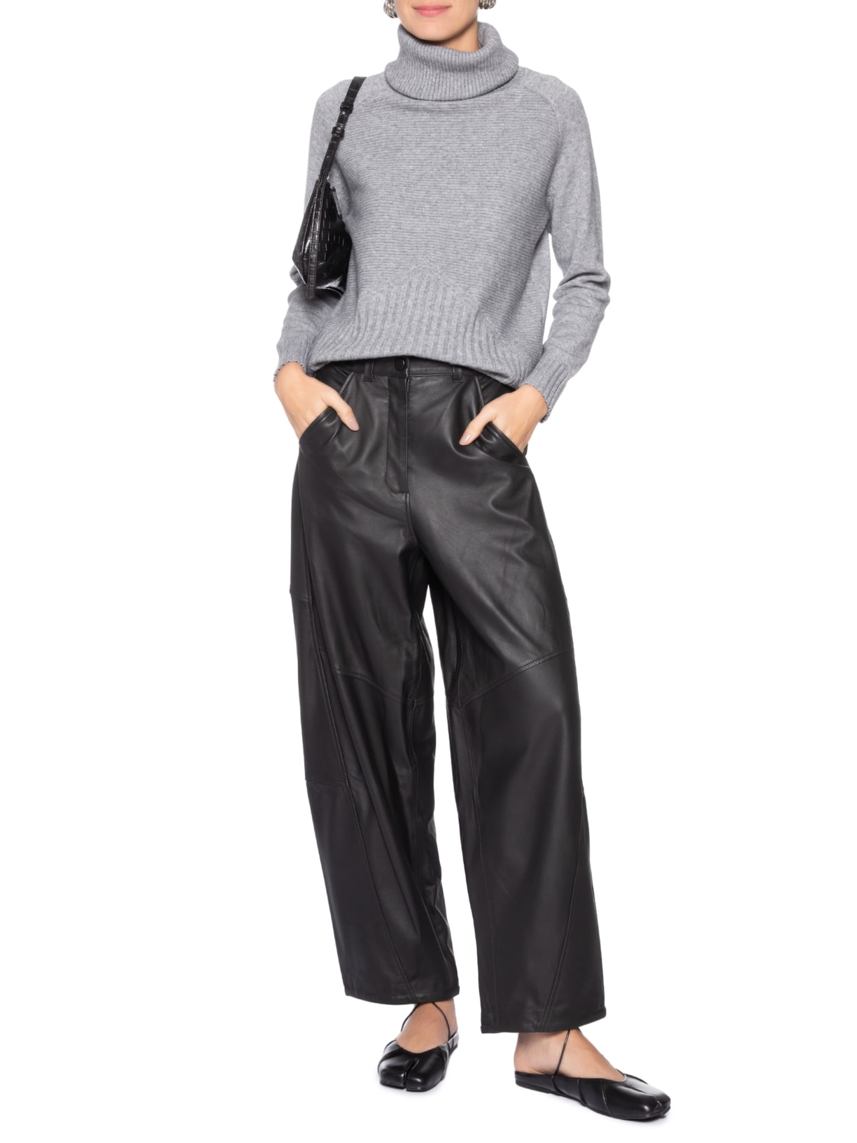 Blusa Feminina Manga Longa Em Tricot Cinza Market 33
