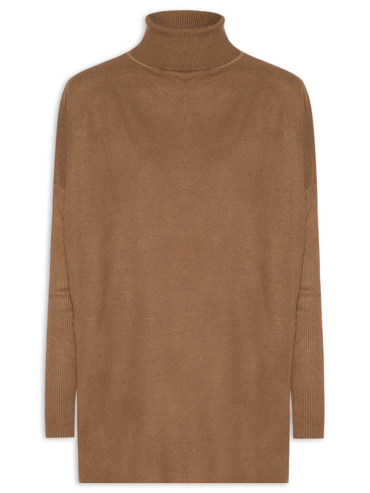 Blusa Feminina Manga Longa em Tricot - Marrom