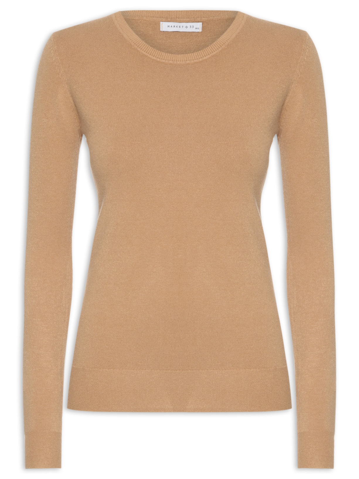 Blusa Feminina Manga Longa Em Tricot - Marrom