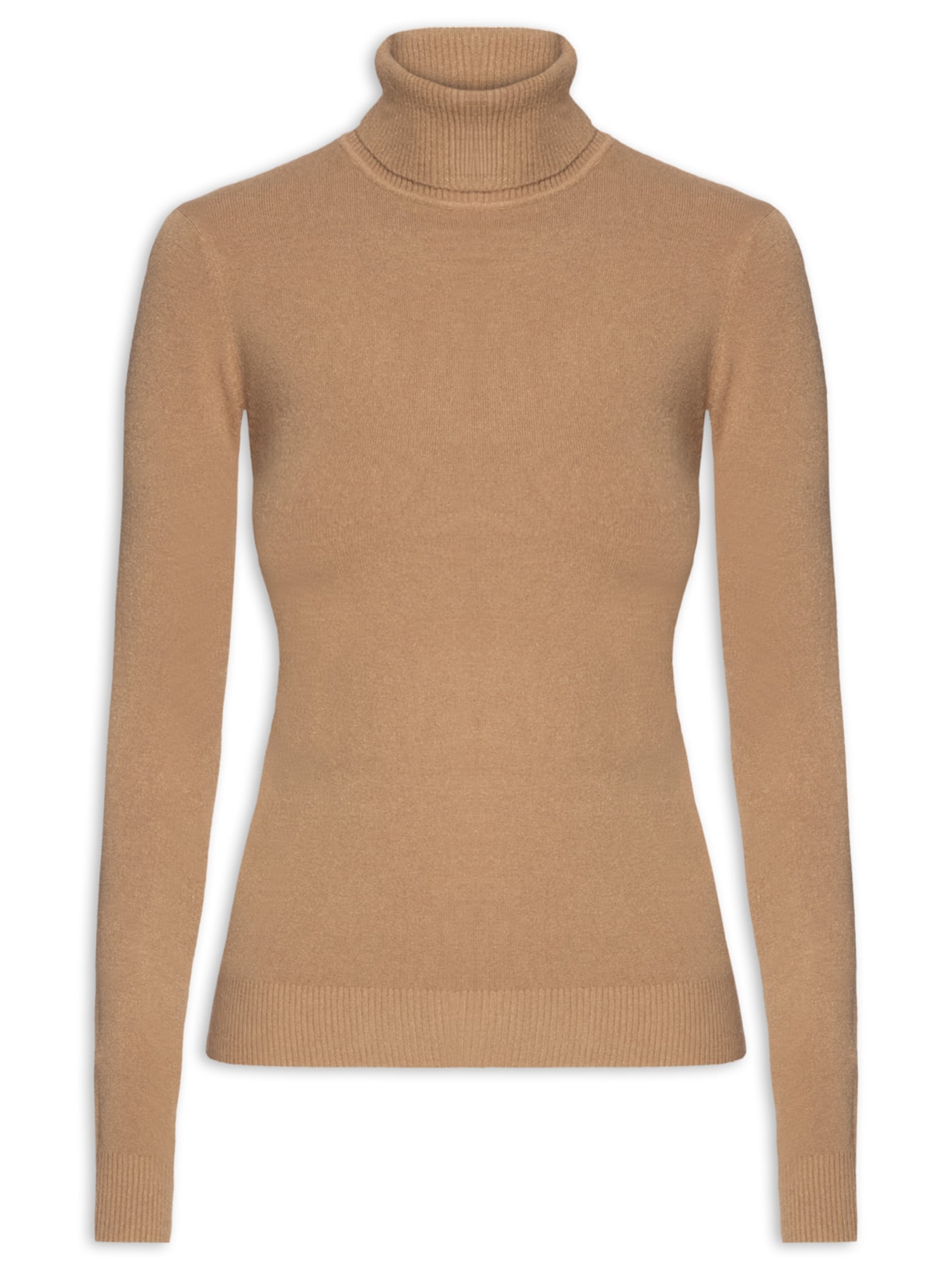 Blusa Feminina Manga Longa em Tricot - Marrom