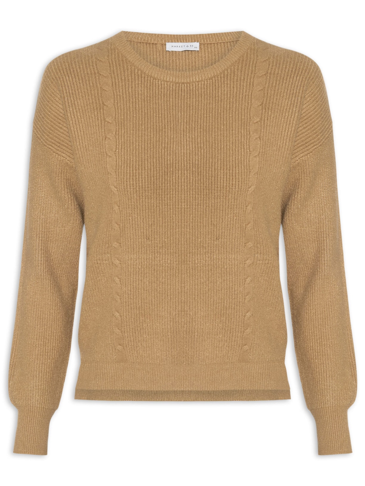Blusa Feminina Manga Longa em Tricot Marrom Market 33
