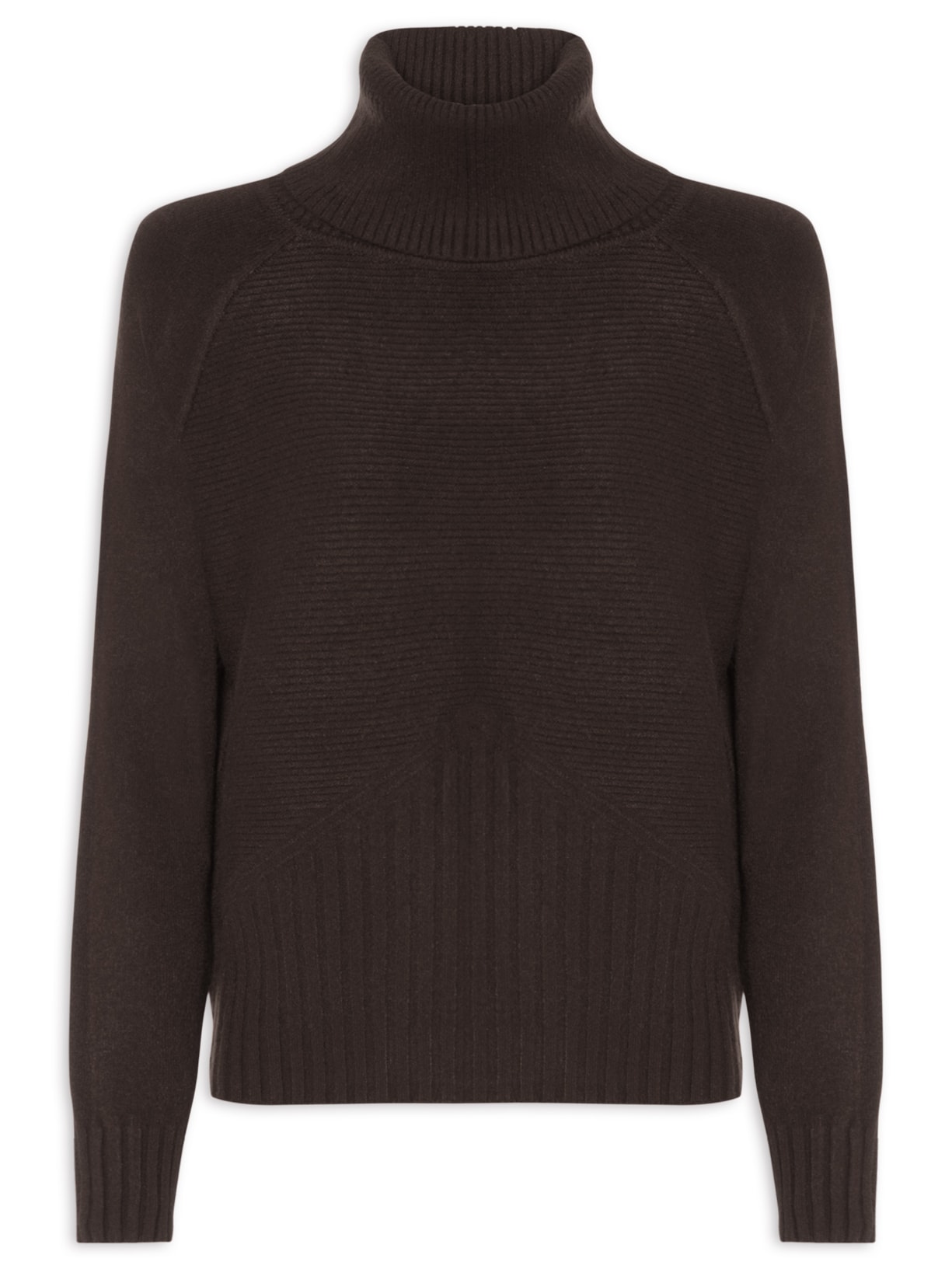 Blusa Feminina Manga Longa Em Tricot - Marrom