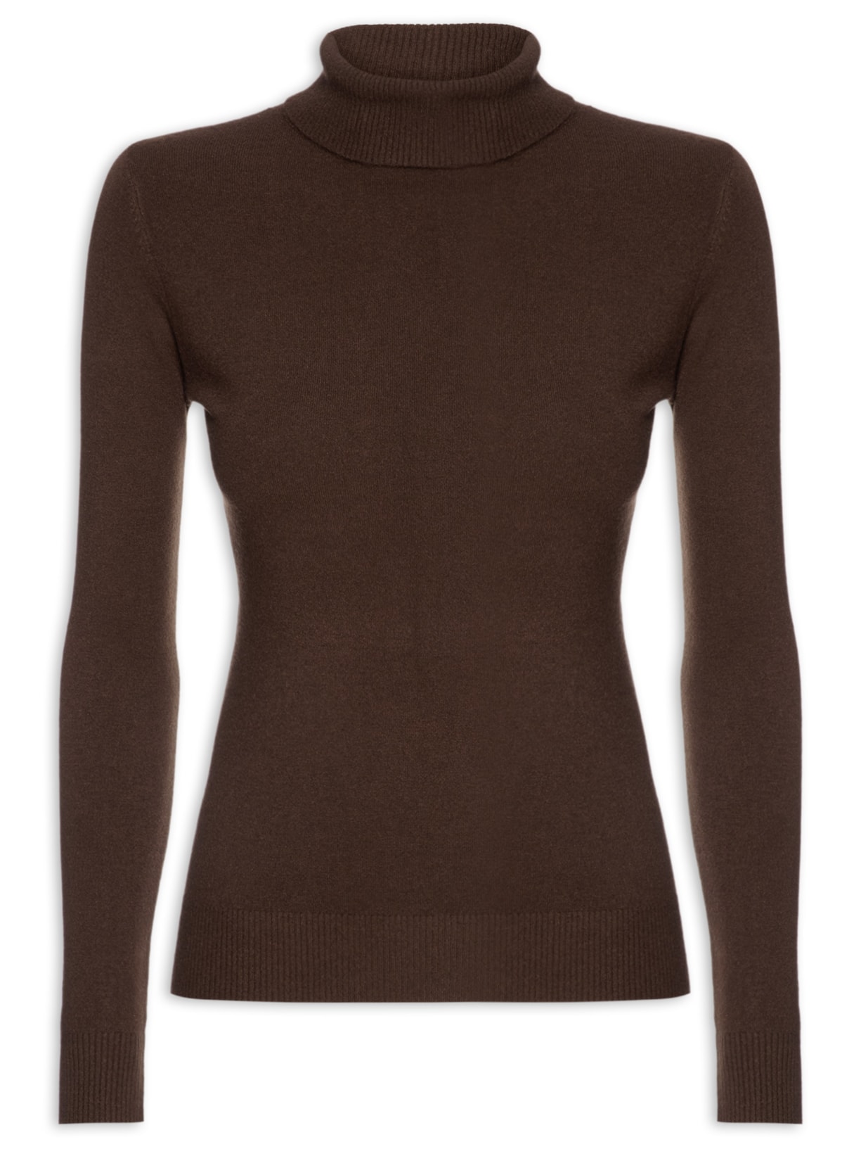 Blusa Feminina Manga Longa Em Tricot - Marrom