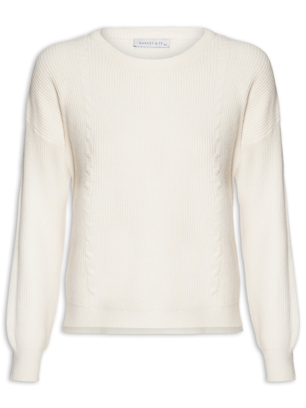 Blusa Feminina Manga Longa Em Tricot - Off white