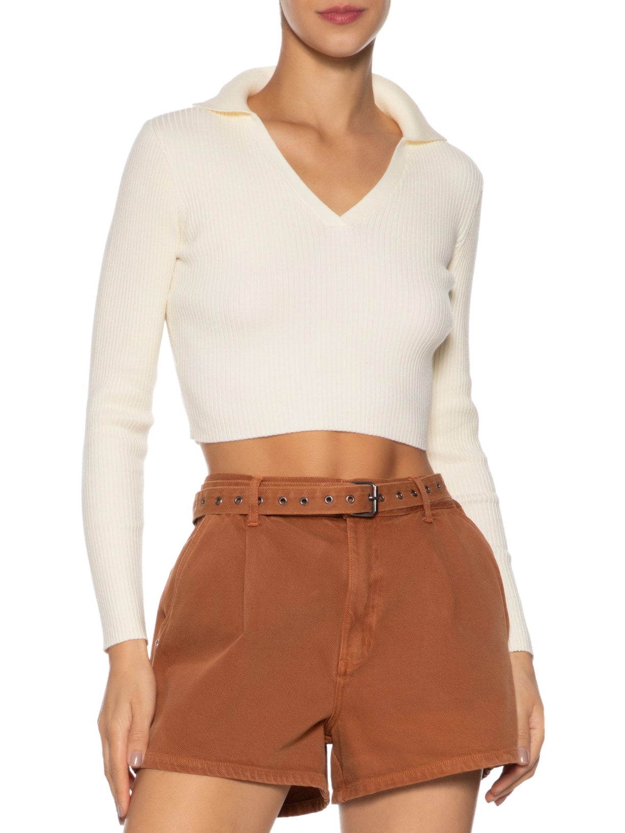 Blusa Feminina Manga Longa Em Tricot Off White Market 33