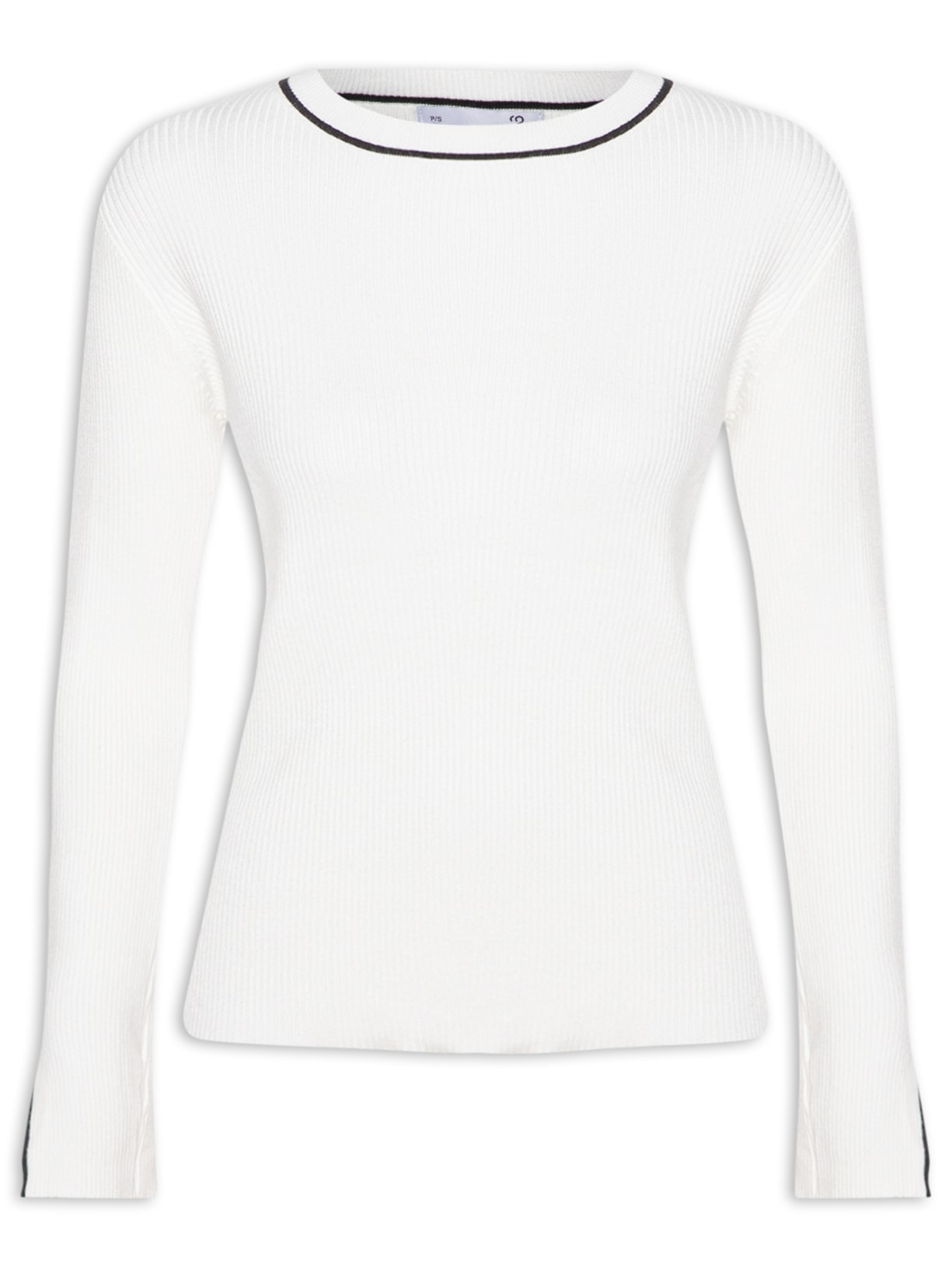 Blusa Feminina Manga Longa Em Tricot - Off White