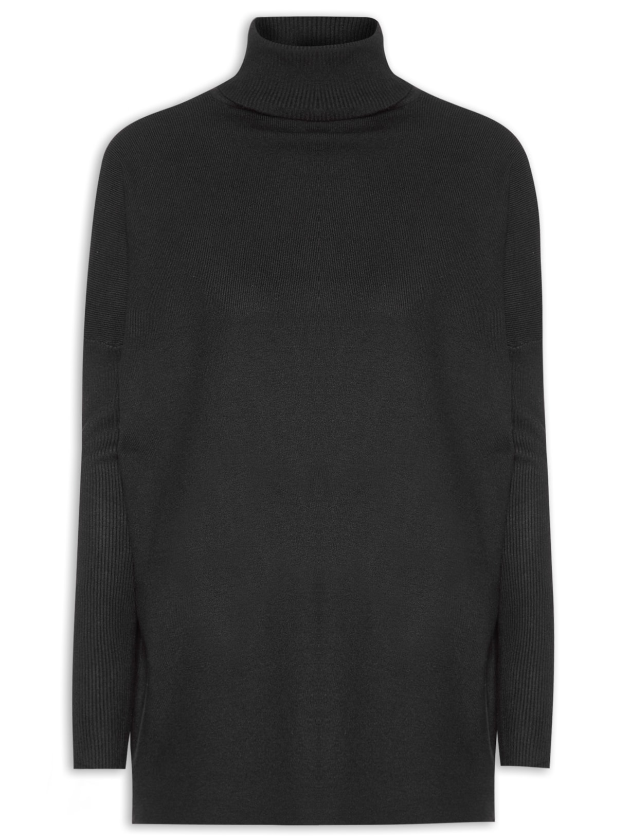 Blusa Feminina Manga Longa em Tricot - Preto