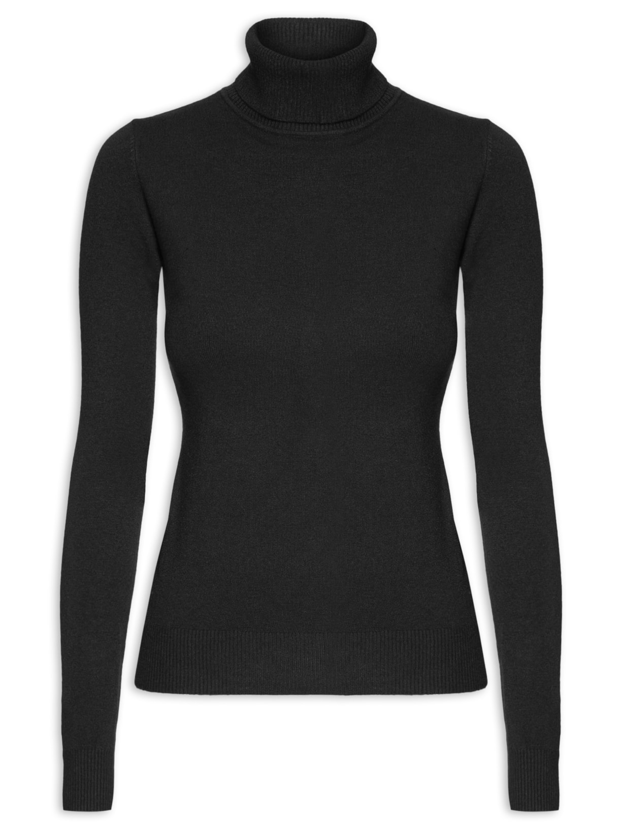 Blusa Feminina Manga Longa em Tricot - Preto