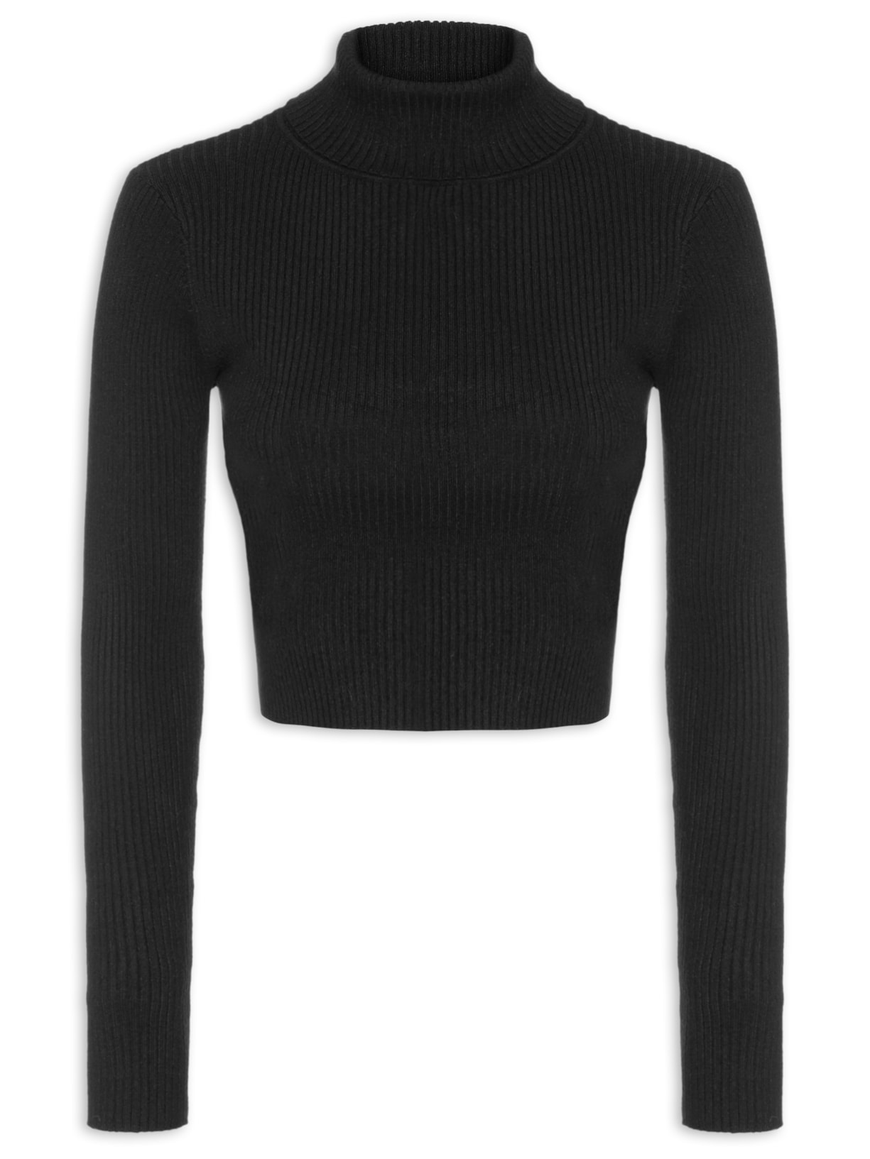 Blusa Feminina Manga Longa em Tricot - Preto