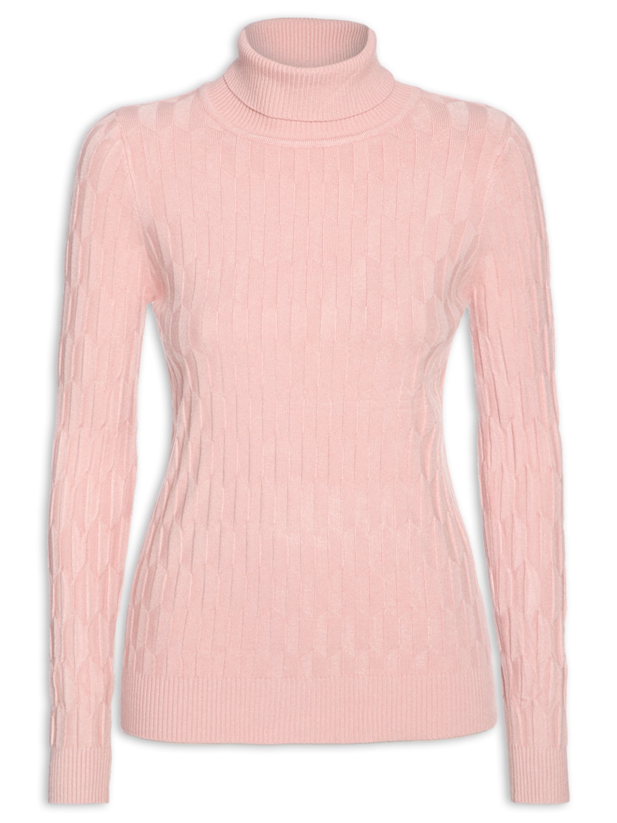 Blusa Feminina Manga Longa Em Tricot - Rosa