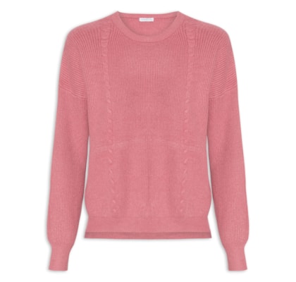 Blusa Feminina Manga Longa em Tricot - Rosa