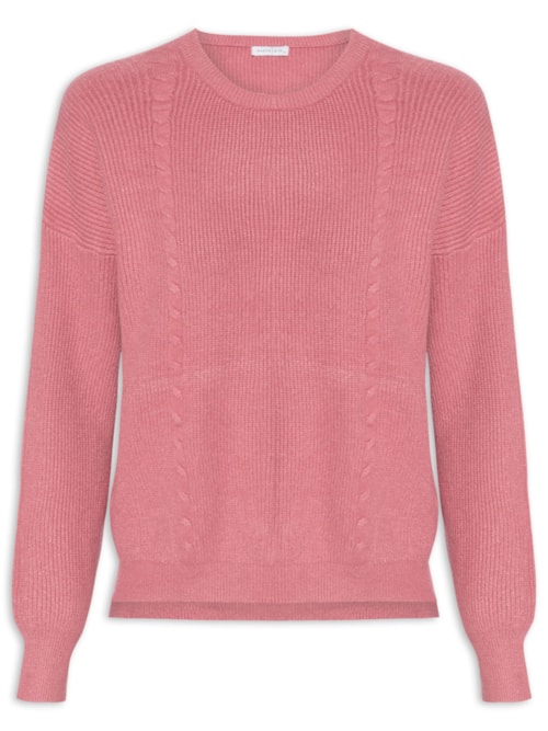 Blusa Feminina Manga Longa em Tricot - Rosa