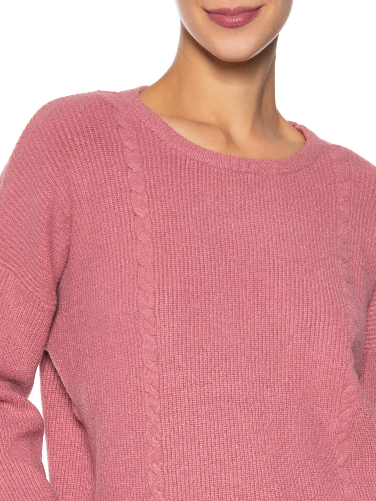 Blusa Feminina Manga Longa em Tricot Rosa Market 33