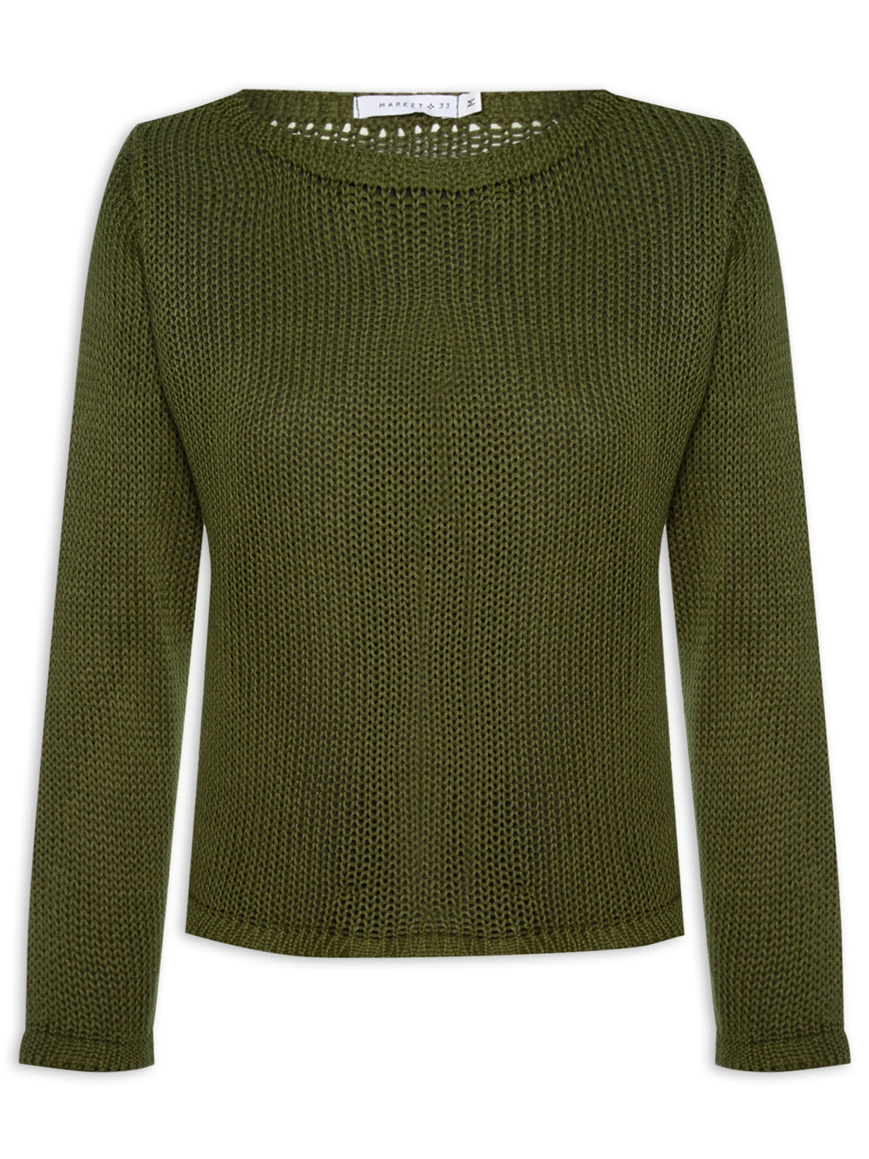 Blusa Feminina Manga Longa Em Tricot - Verde