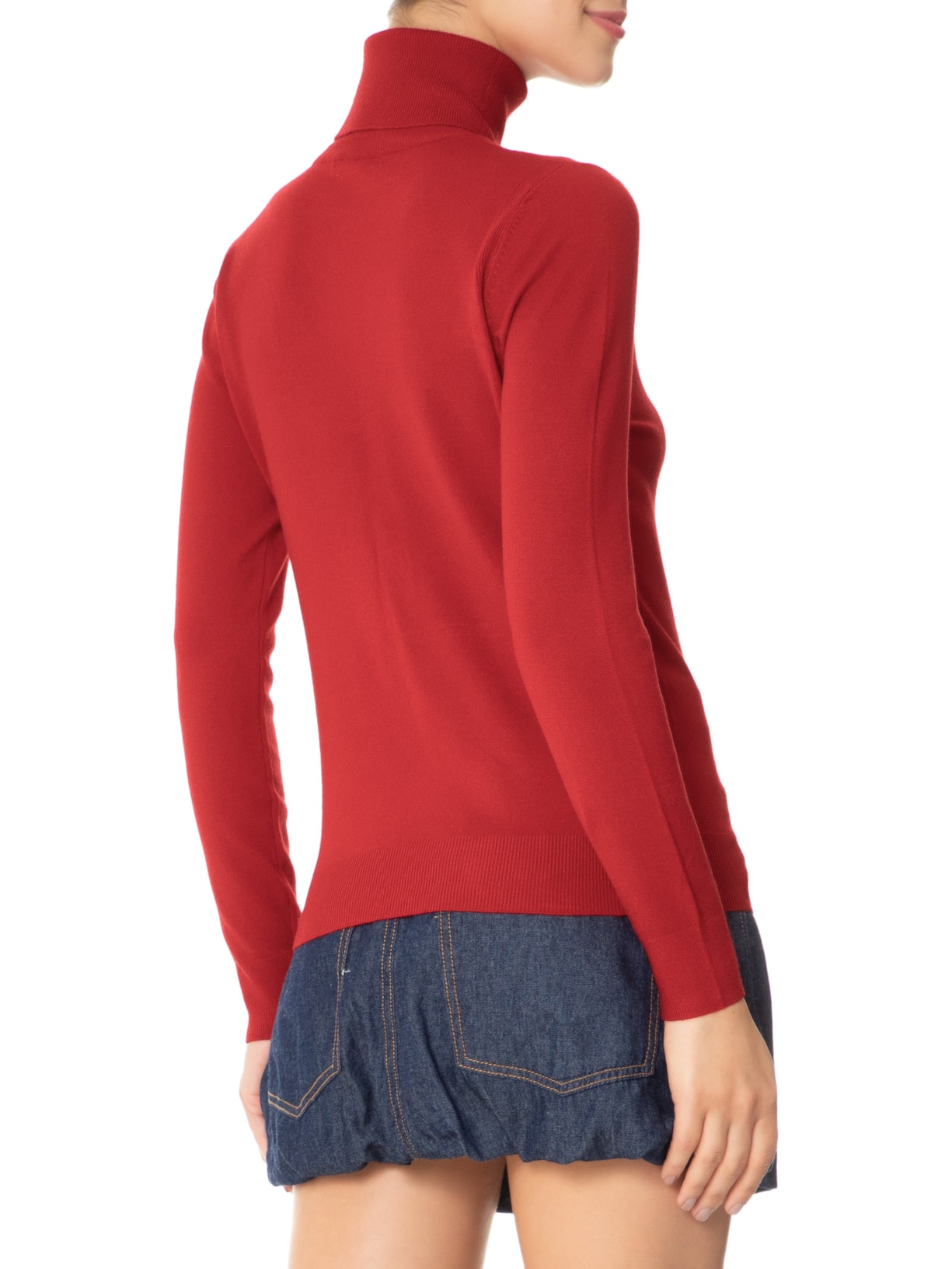 Blusa Feminina Manga Longa Em Tricot Vermelho Market 33