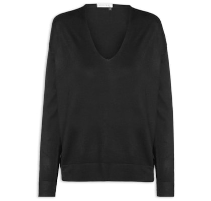 Blusa Feminina Manga Longa em Tricot – Preto