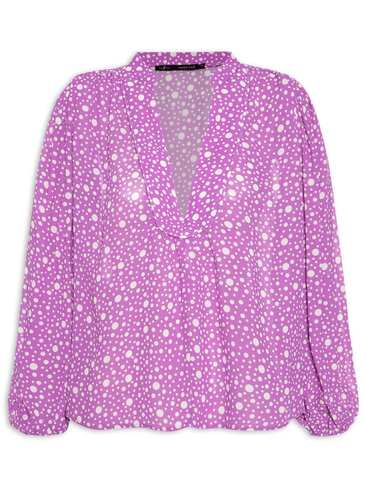 Blusa Feminina Manga Longa Estampa Aruba Roxo Maria Filó