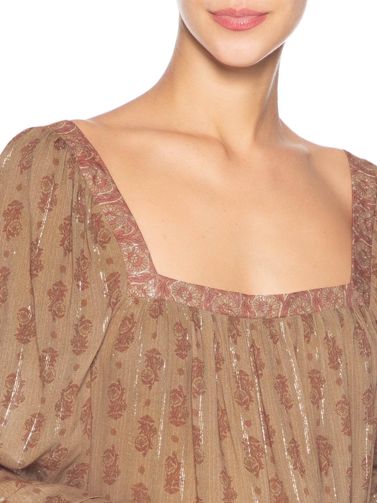 Blusa Feminina Manga Longa Estampa Lírio Rosa Maria Filó