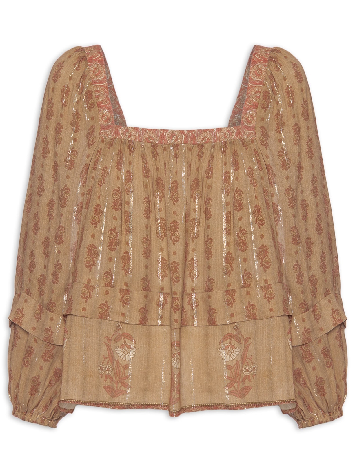 Blusa Feminina Manga Longa Estampa Lírio - Rosa