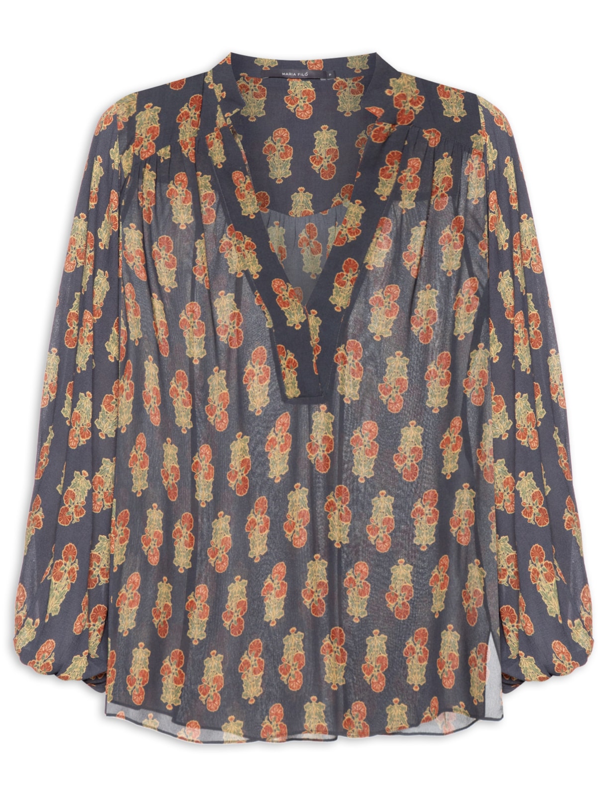 Blusa Feminina Manga Longa Estampa Memórias - Azul