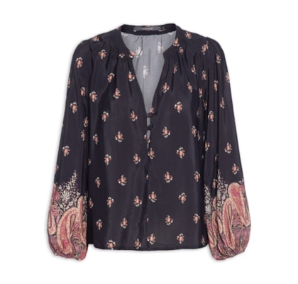 Blusa Feminina Manga Longa Estampa Mian - Azul