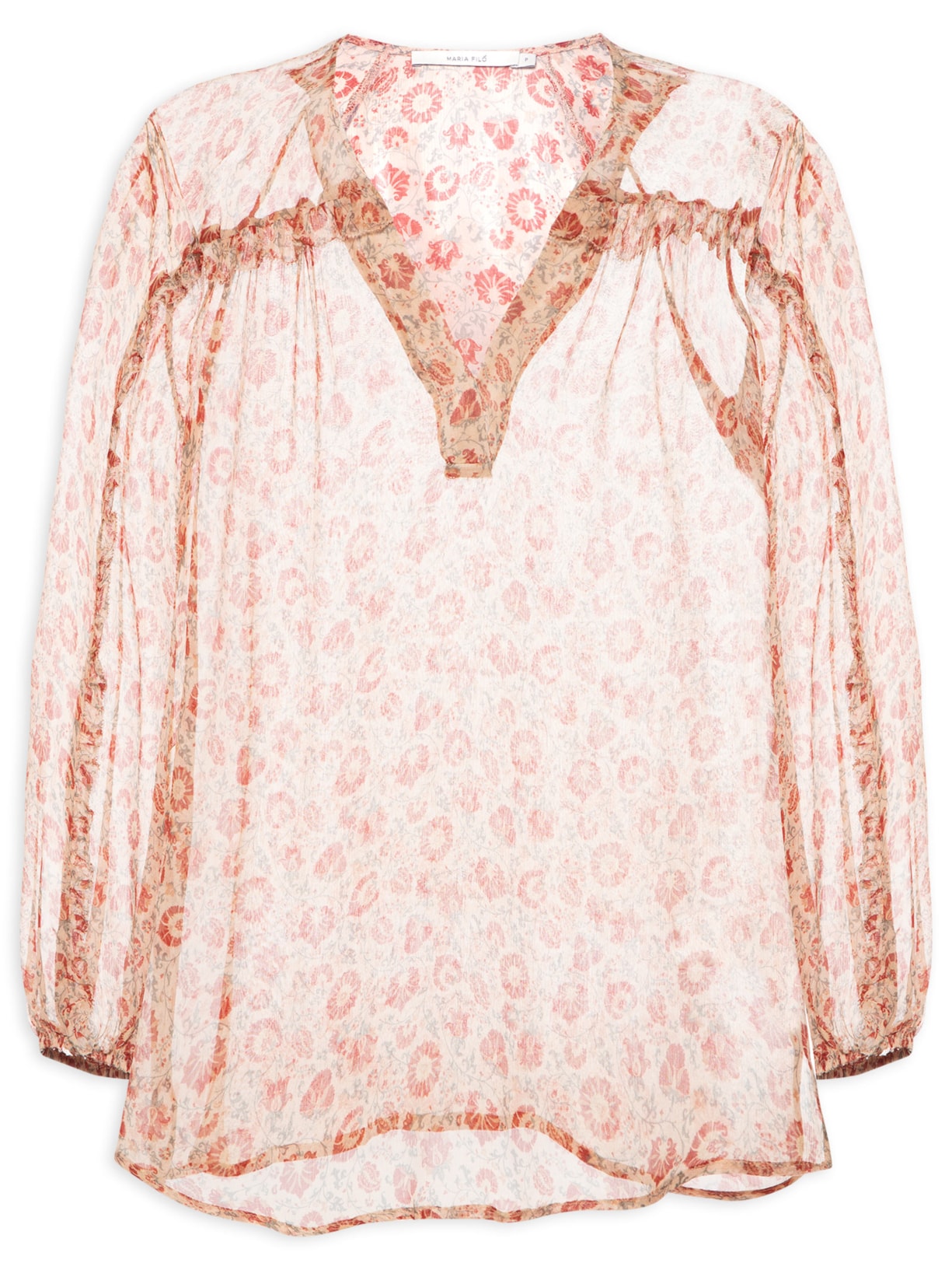 Blusa Feminina Manga Longa Estampa Suzani - Rosa