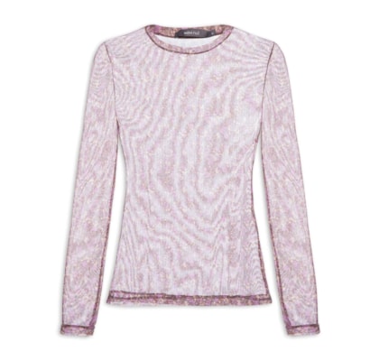 Blusa Feminina Manga Longa Estampa Violet - Roxo