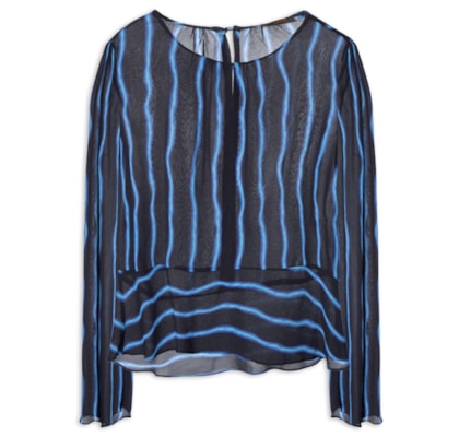Blusa Feminina Manga Longa Estampada - Preto