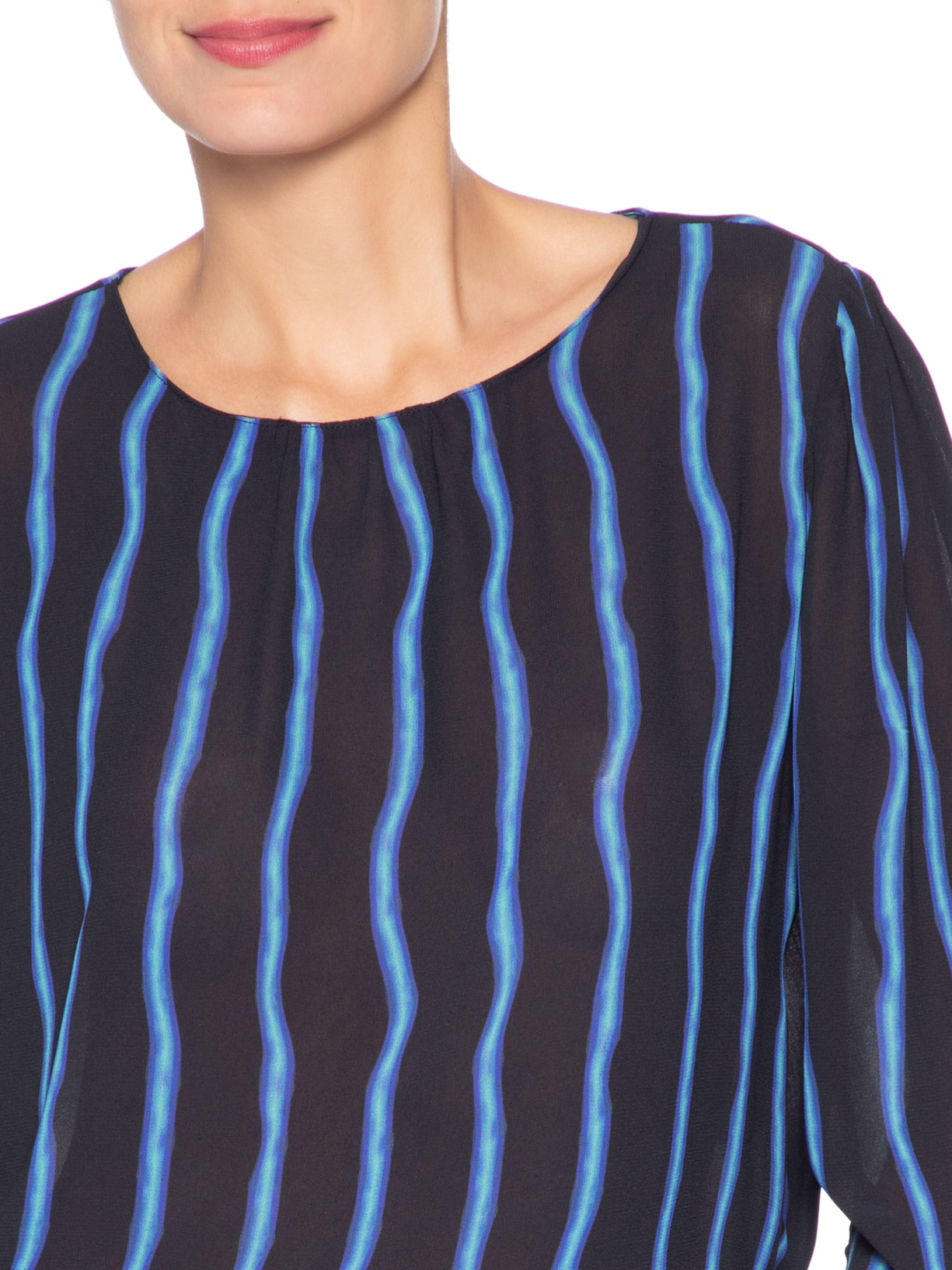 Blusa Feminina Manga Longa Estampada Preto Animale