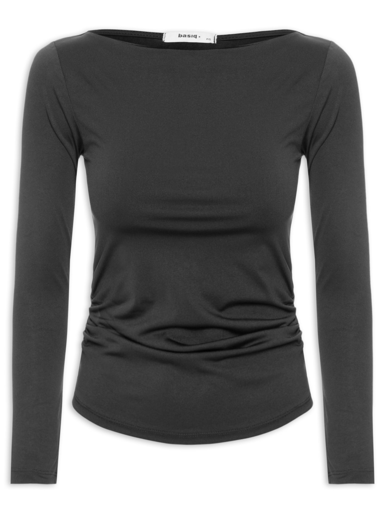 Blusa Feminina Manga Longa Franzida - Preto