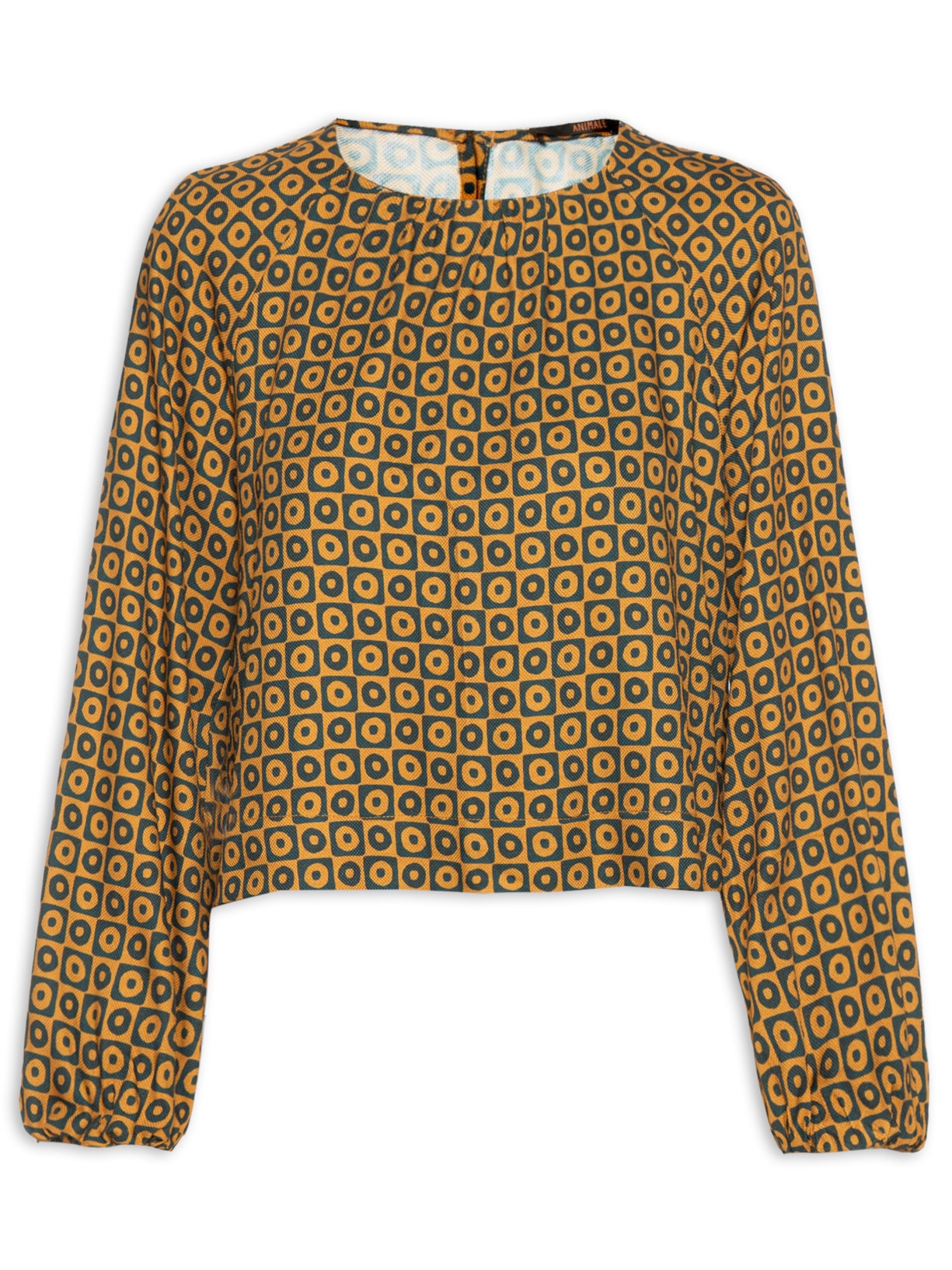 Blusa Feminina Manga Longa Geo Disco - Amarelo