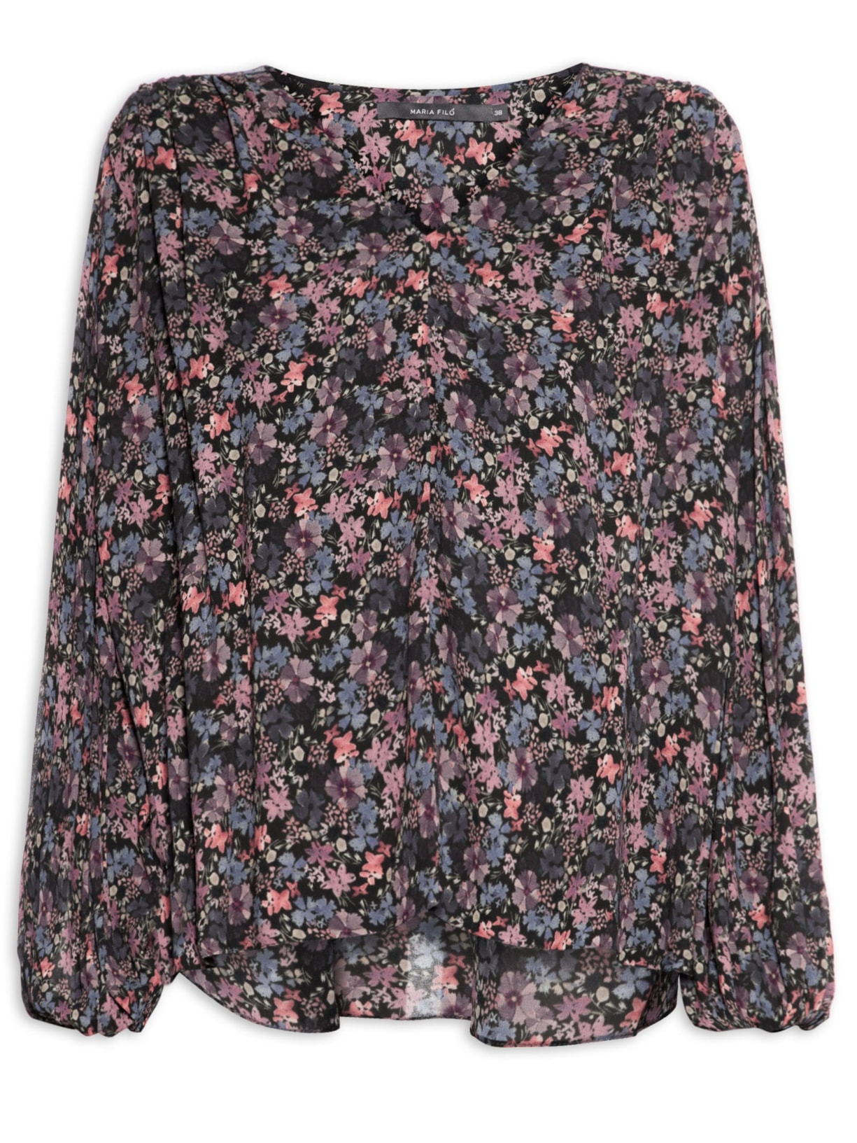 Blusa Feminina Manga Longa GGT Estampa Liza Preto Maria Filó
