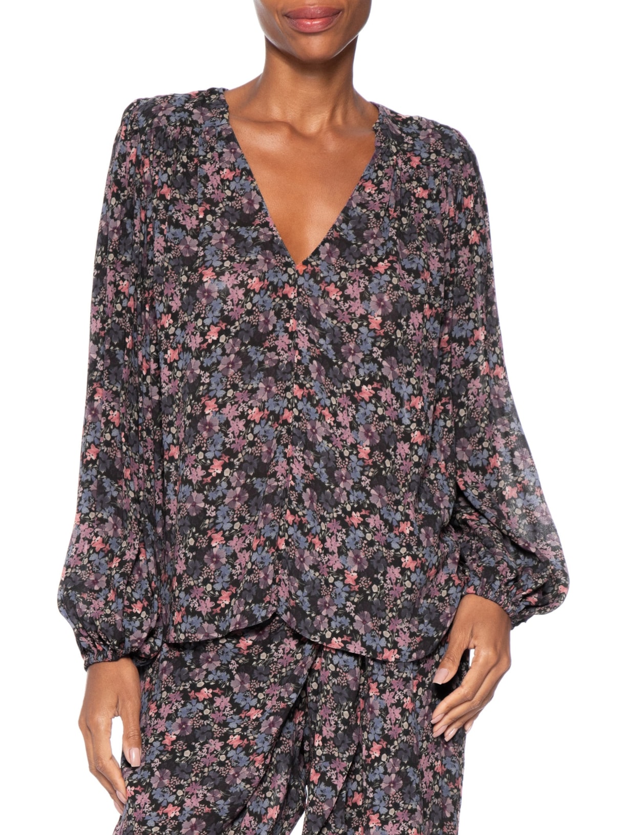 Blusa Feminina Manga Longa GGT Estampa Liza Preto Maria Filó