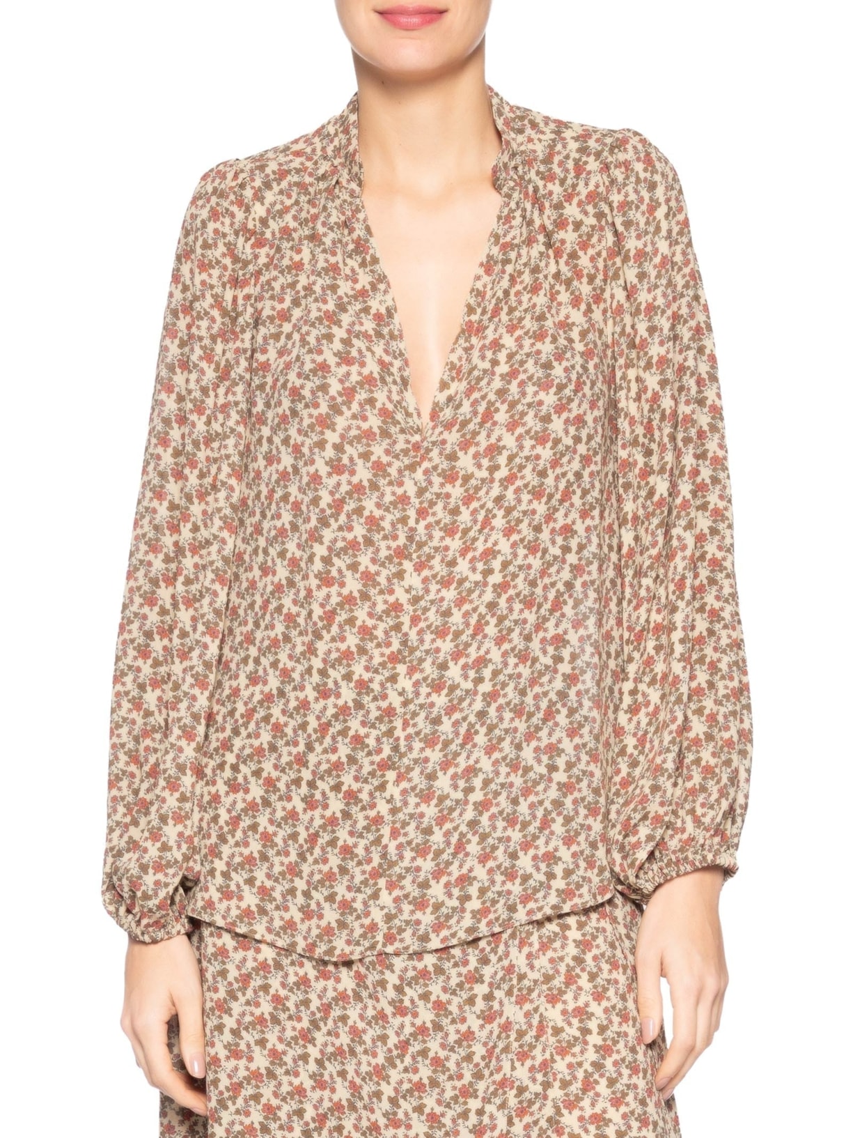Blusa Feminina Manga Longa GGT Estampa Ticy Bege Maria Filó
