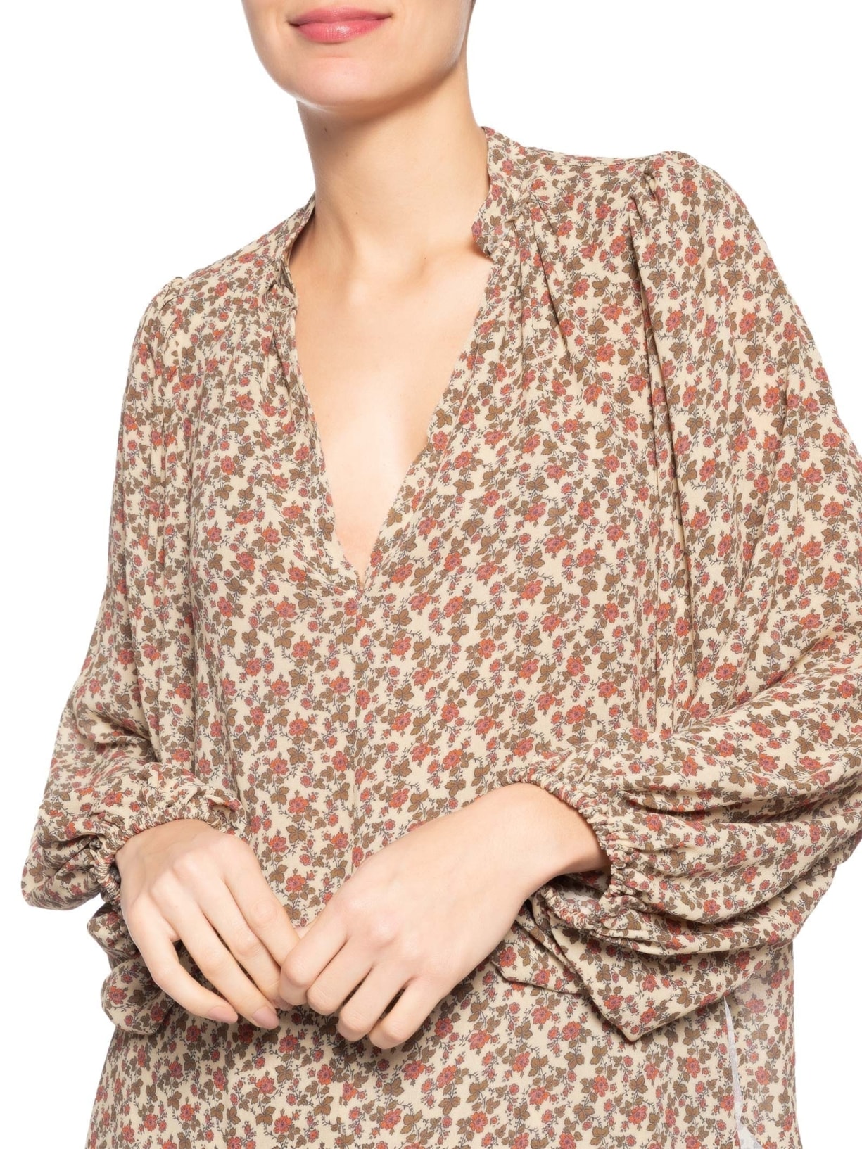 Blusa Feminina Manga Longa GGT Estampa Ticy Bege Maria Filó