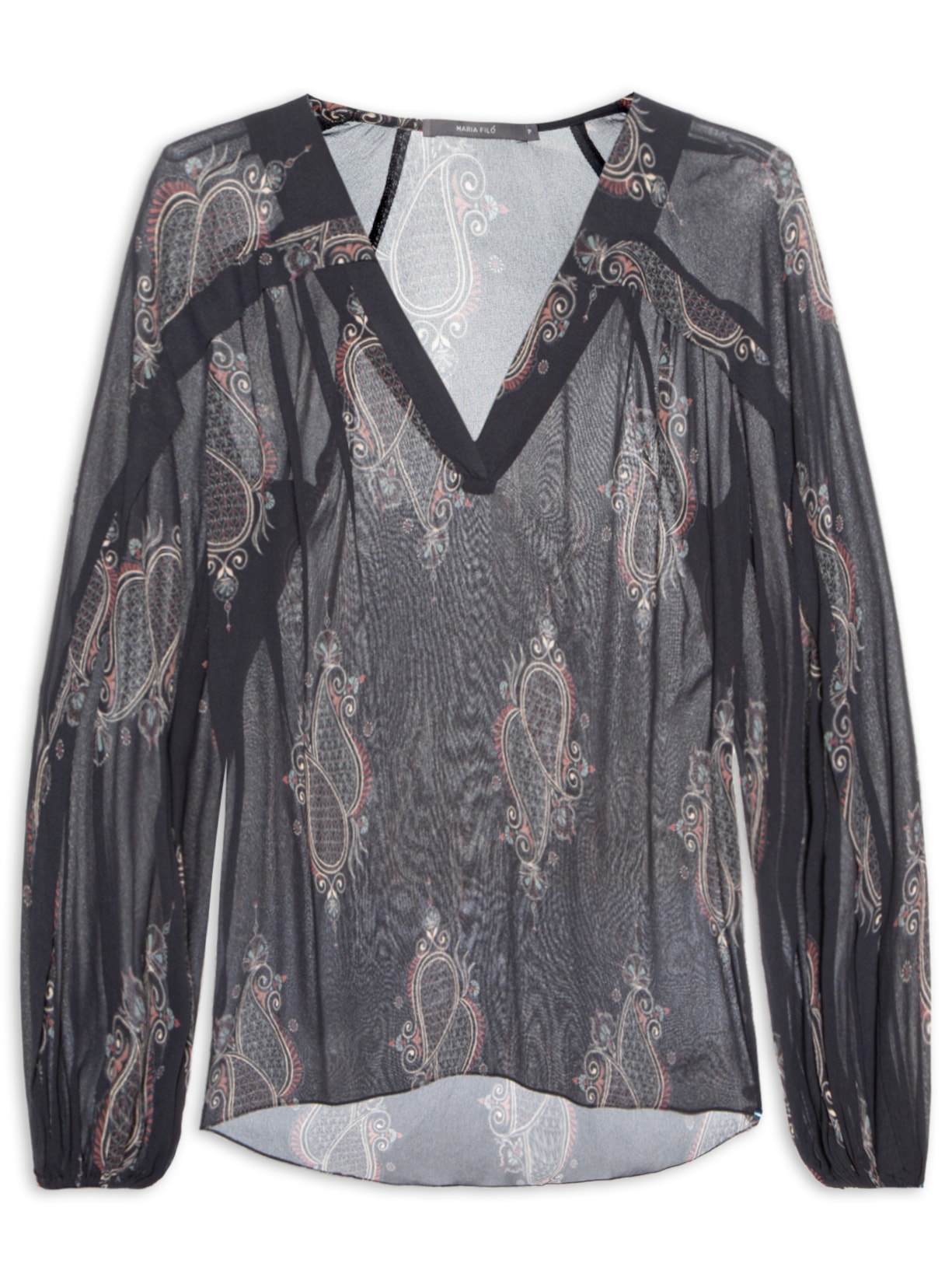 Blusa Feminina Manga Longa GGT Estampada Eclat - Preto