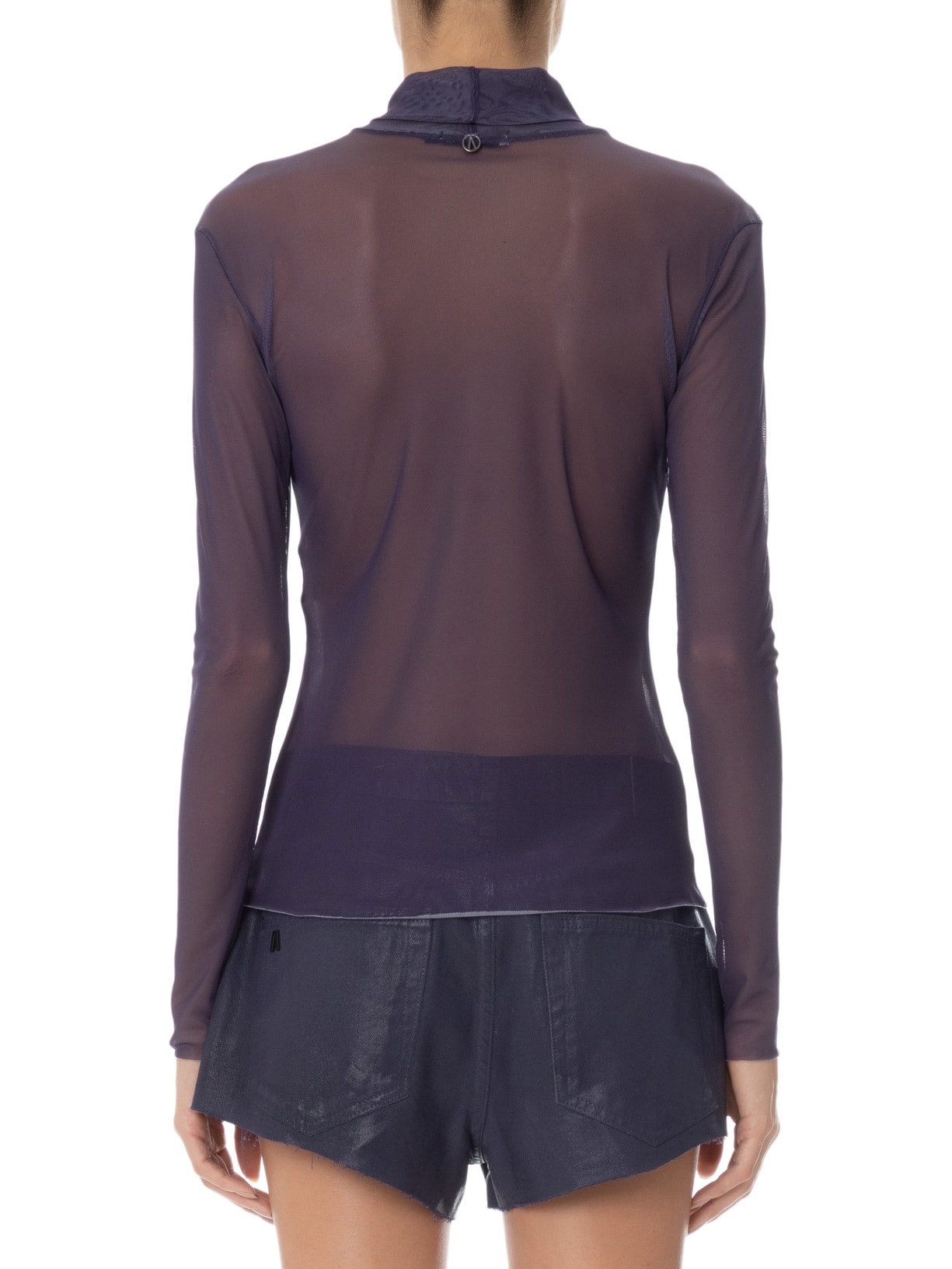 Blusa Feminina Manga Longa Gola Alta Tule Roxo Animale Jeans