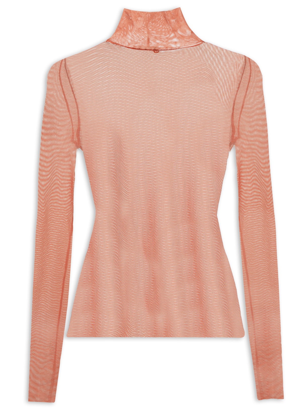 Blusa Feminina Manga Longa Gola Alta Tule - Vermelho