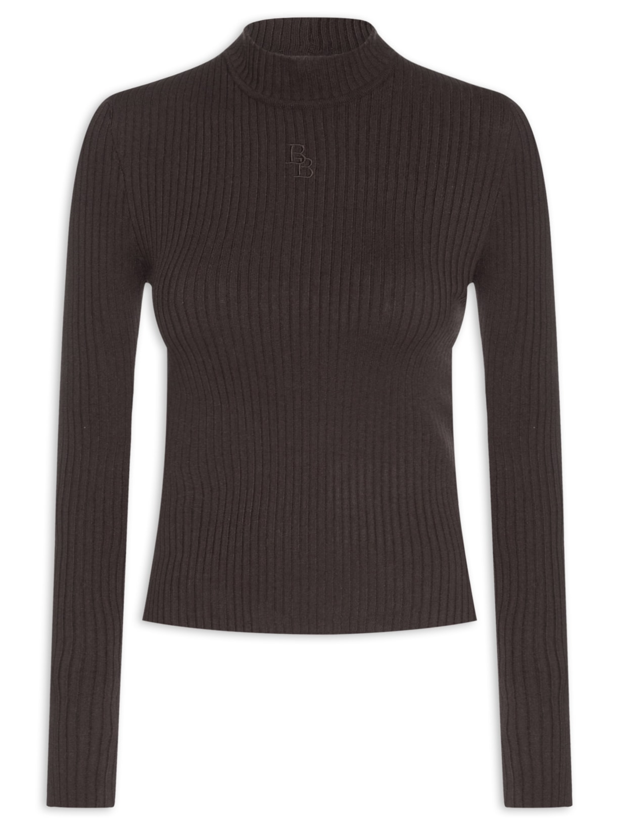 Blusa Feminina Manga Longa Holly Café Tricot - Marrom