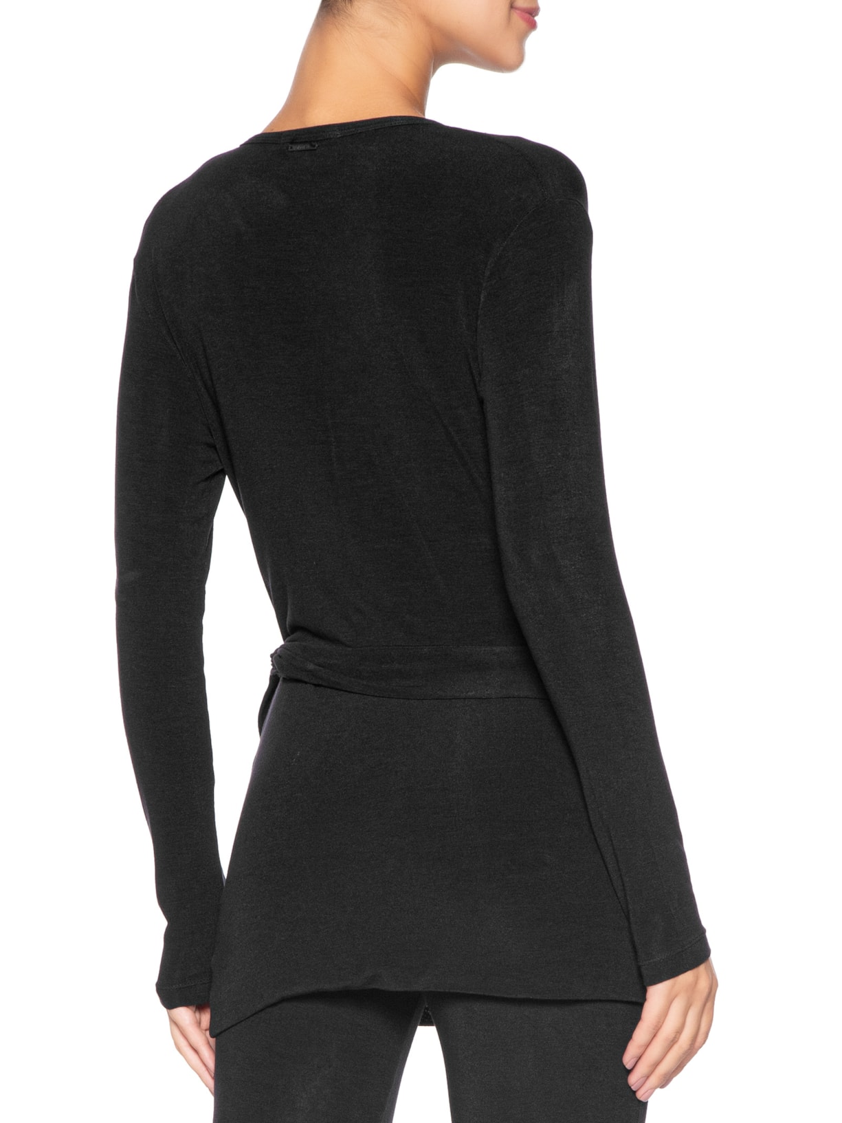 Blusa Feminina Manga Longa Lisa Preto Body For Sure