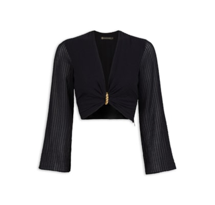 Blusa Feminina Manga Longa Lucie - Preto