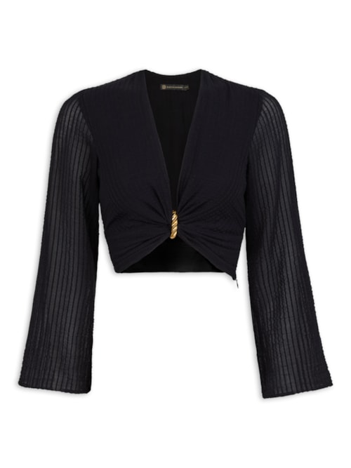 Blusa Feminina Manga Longa Lucie - Preto