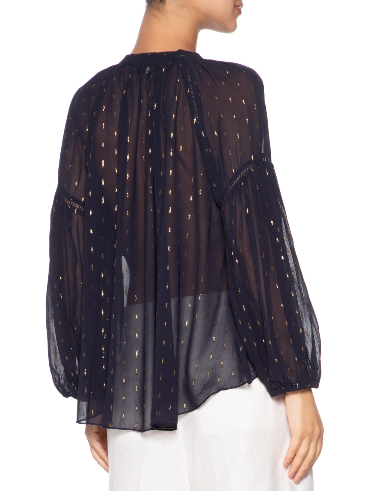 Blusa Feminina Manga Longa Mila Azul Le Lis