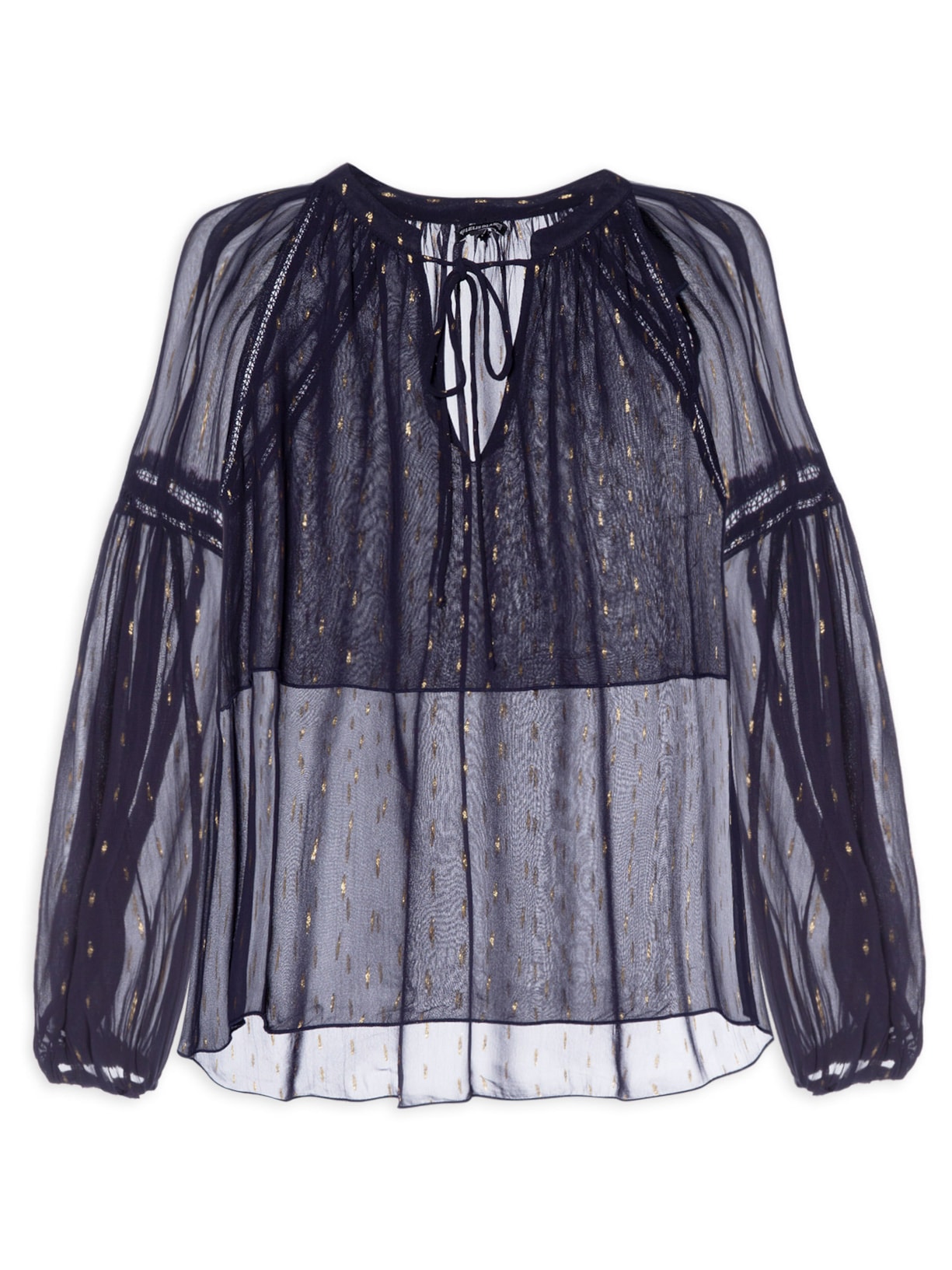 Blusa Feminina Manga Longa Mila Azul Le Lis