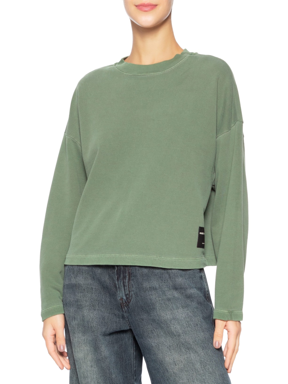 Blusa Feminina Manga Longa Over Color Verde Osklen