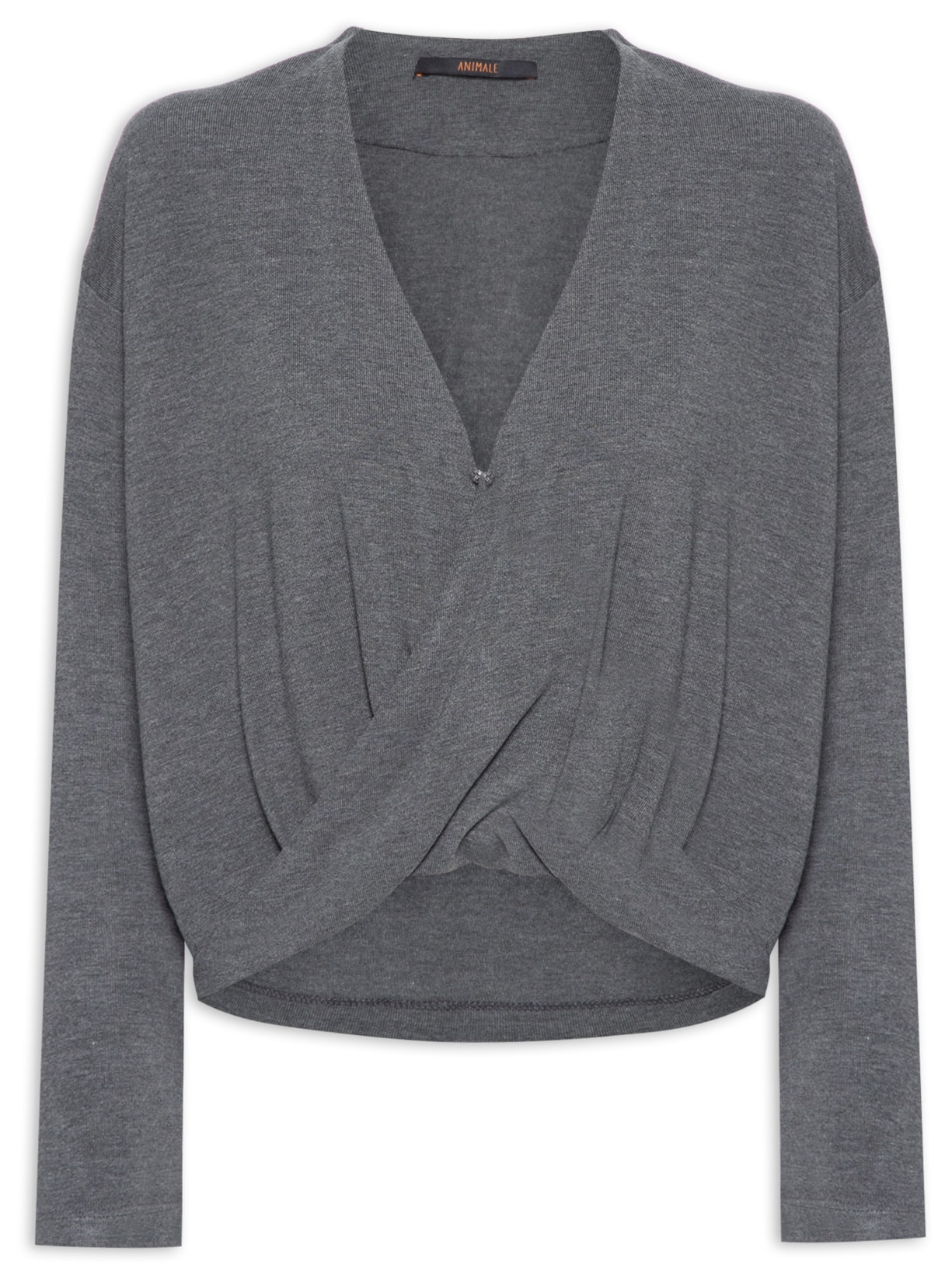 Blusa Feminina Manga Longa Pri Mescla - Cinza