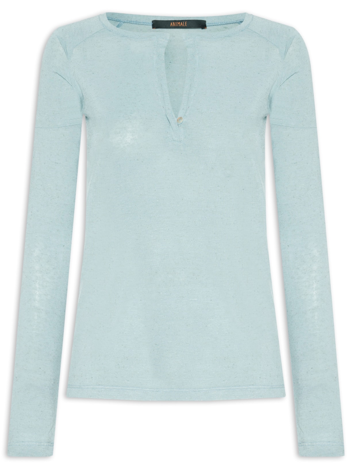 Blusa Feminina Manga Longa Raglan Deconstruída Color - Azul