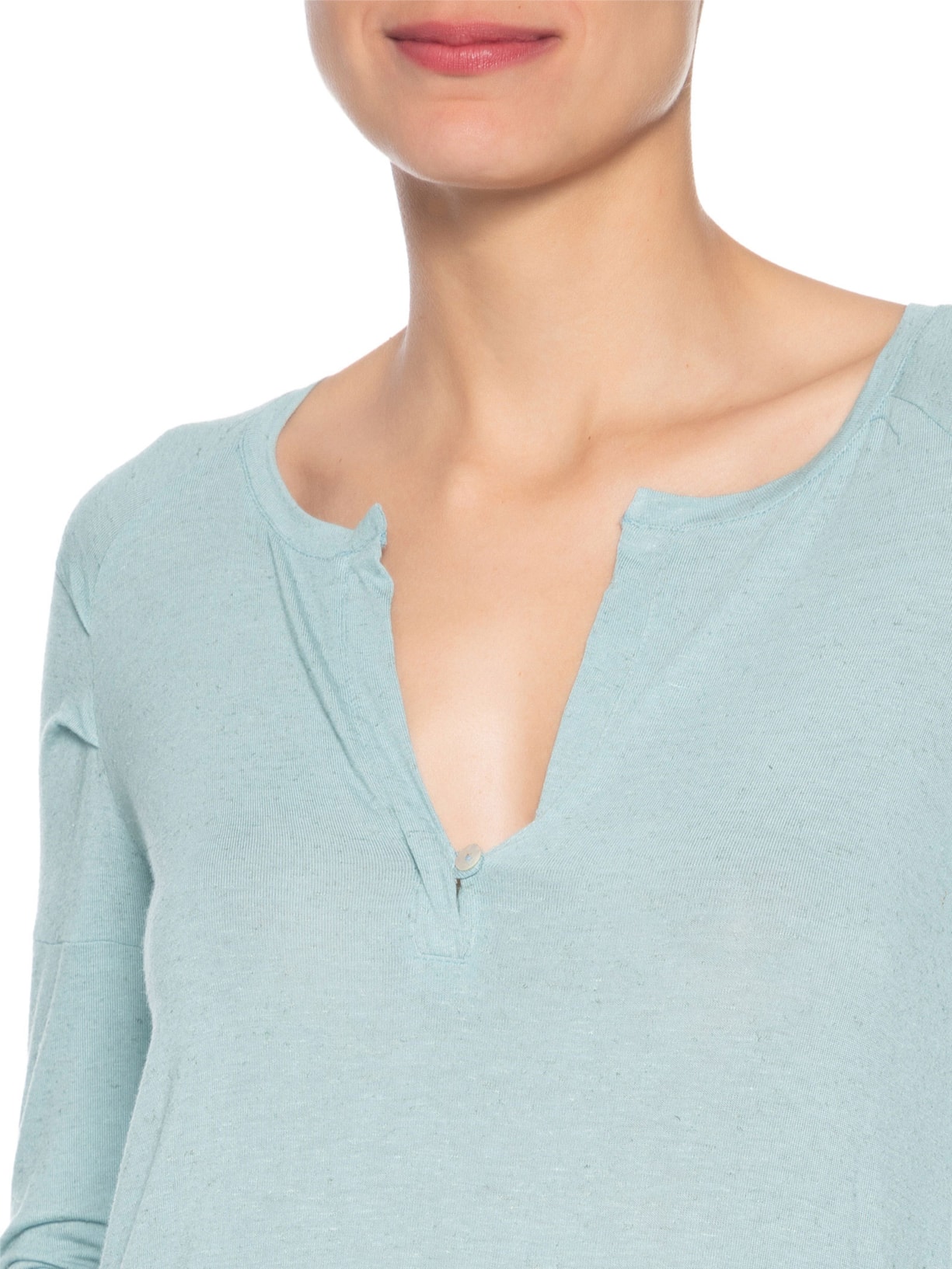 Blusa Feminina Manga Longa Raglan Deconstruída Color Azul Animale