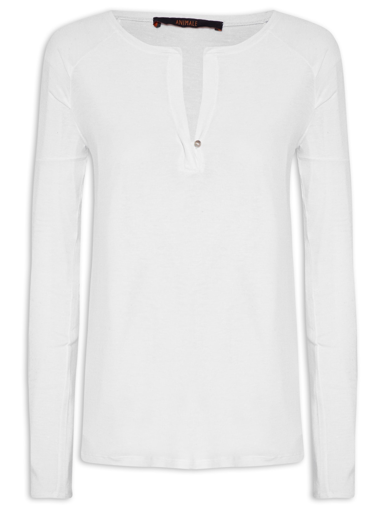 Blusa Feminina Manga Longa Raglan Desconstruída - Branco