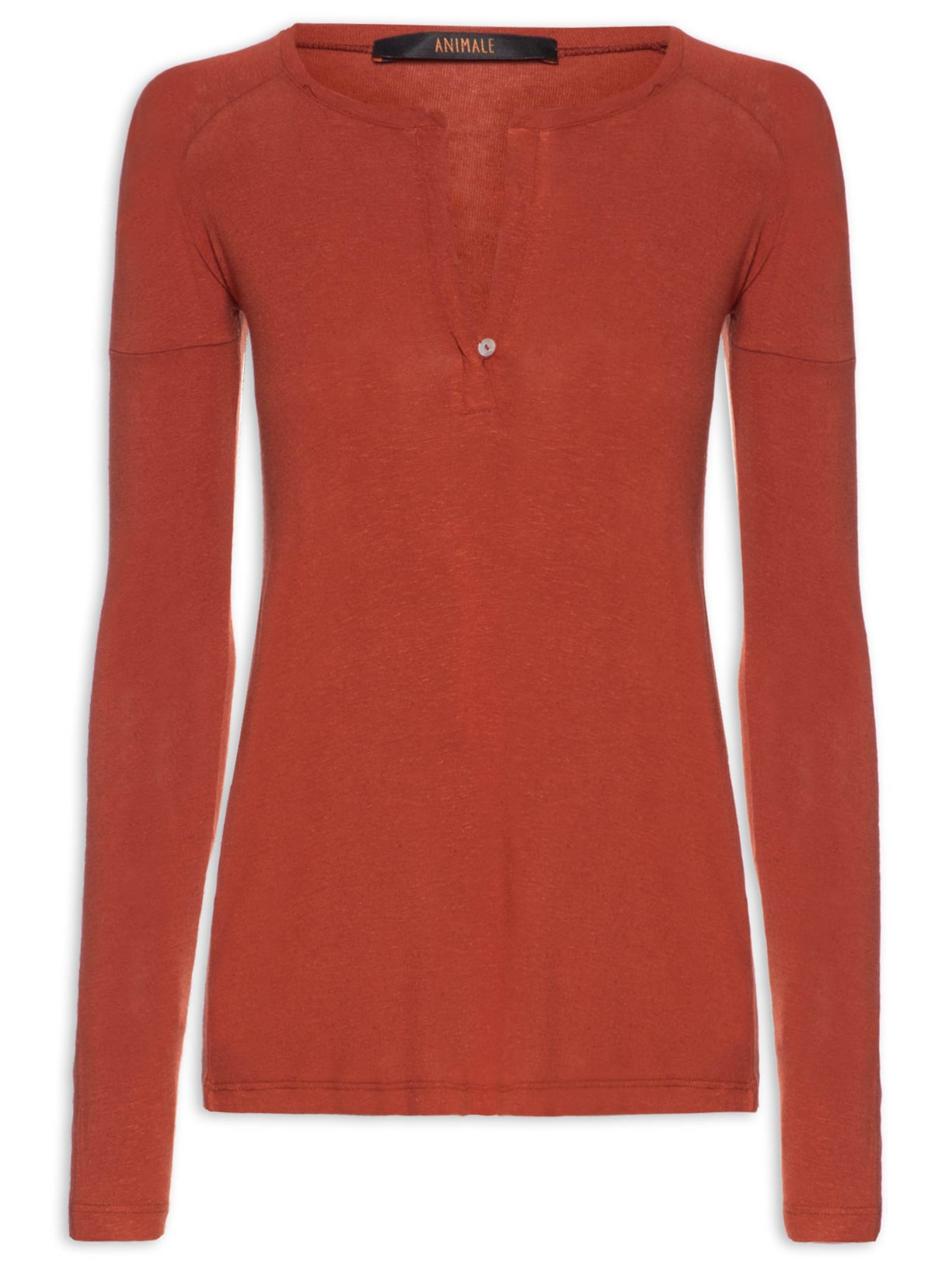 Blusa Feminina Manga Longa Raglan Desconstruída Color Vermelho Animale